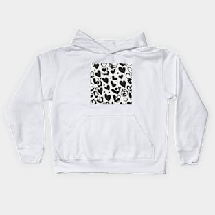 Heart White Shadow Silhouette Anime Style Collection No. 255 Kids Hoodie